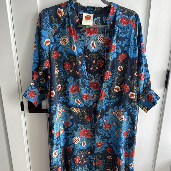 Farm Rio Floral Print Long Sleeve Midi Dress - Picture 3 of 4
